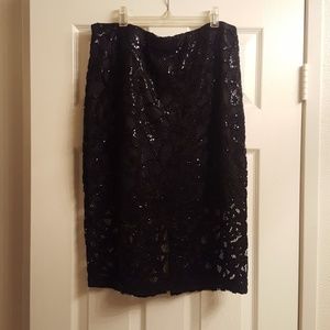 Express Lace Sequin Illusion skirt